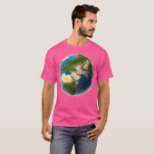 地球ワールドグローブ地図プラネット Tシャツ (正面フル)