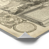 地球ヴィンテージ世界地図， 1767 ポスター (角)