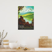 地球ヴィンテージ宇宙旅行ポスター ポスター (キッチン)