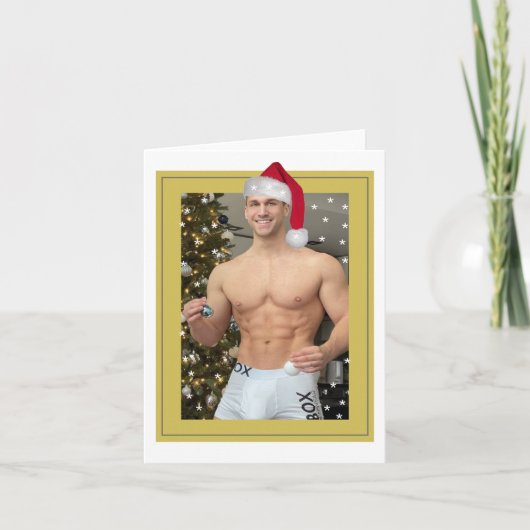 地球上で最もホットなハンクス！クリスマスバフサンタ カード (正面)