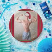 地球上で最もホットなハンクス！クリスマスバフサンタ ペーパープレート (パーティー)