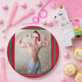 地球上で最もホットなハンクス！クリスマスバフサンタ ペーパープレート (パーティー)