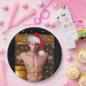 地球上で最もホットなハンクス!クリスマスバフサンタ ペーパープレート (パーティー)