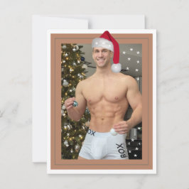 地球上で最もホットなハンクス！クリスマスバフサンタ ポストカード