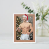 地球上で最もホットなハンクス！クリスマスバフサンタ ポストカード (スタンド正面)