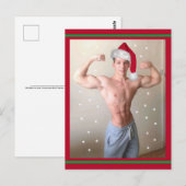 地球上で最もホットなハンクス！クリスマスバフサンタ ポストカード (正面/裏面)