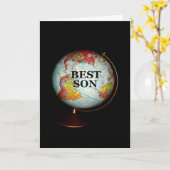 地球上で最も最高のな息子へのハッピーバースデー! カード (黄色い花)