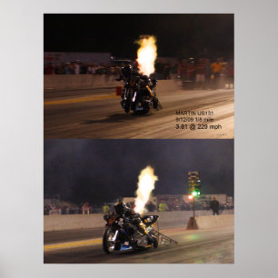 「地球上で最も速いドラッグバイク」 250.97 MPH ポスター