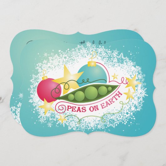 地球上のエンドウ豆の料理クリスマスカード シーズンカード (正面/裏面)