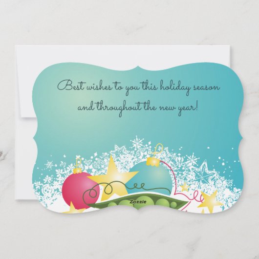 地球上のエンドウ豆の料理クリスマスカード シーズンカード (裏面)