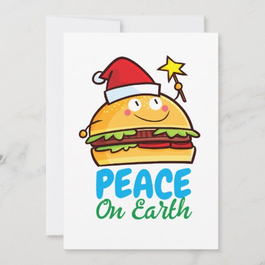地球上のカスタマイズ可能なハンバーガーの平和 招待状 (正面)