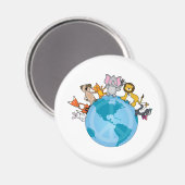 地球上の動物の平和 マグネット (正面/裏面)