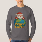 地球上の平和サンタクリスマスホリデーギフトTシャツ Tシャツ (正面)