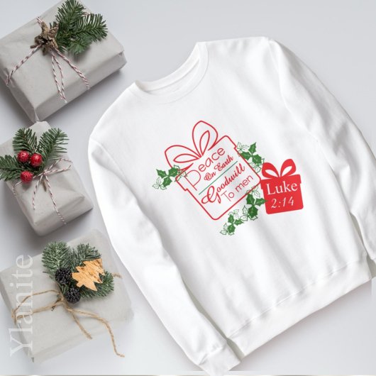 地球上の平和 善意 クリスマスTシャツ スウェットシャツ