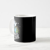 地球上の平和 鳩と地球 信仰 クリスマス コーヒーマグカップ (正面左)
