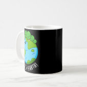 地球上の豆 おもしろ野菜 平和のパロディ ダーク背景Tシャツ コーヒーマグカップ (正面左)