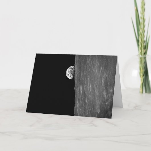 "地球上昇"、宇宙からのこれの最初写真 カード (正面)