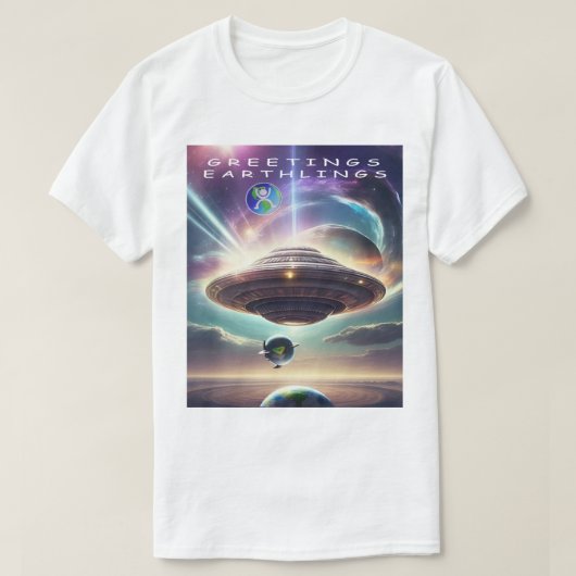 地球人よ、こんにちは！Tシャツ Tシャツ (デザイン正面)