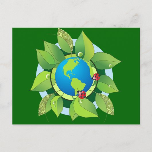 地球保の日は緑 ポストカード (正面)