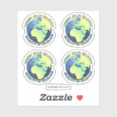 地球保の輝くクリーンな地球の日の青い輝き シール (シート)