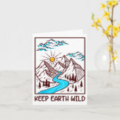 地球保の野生気候変動の地球温暖化 カード (黄色い花)