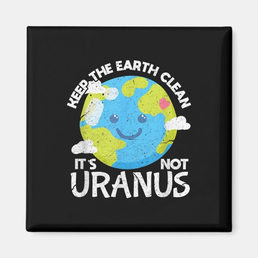 地球保は天王星の地球ダおもしろいーを清める マグネット (正面)