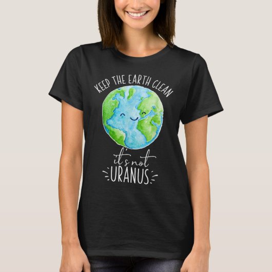 地球保は天王星を除おもしろいく Tシャツ (正面)
