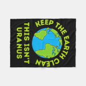 地球保清浄は天王星おもしろい地球 フリースブランケット (正面(横))