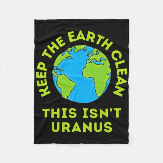 地球保清浄は天王星おもしろい地球 フリースブランケット (正面)