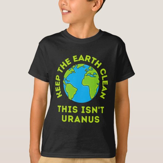 地球保清浄は天王星おもしろい地球 Tシャツ (正面)