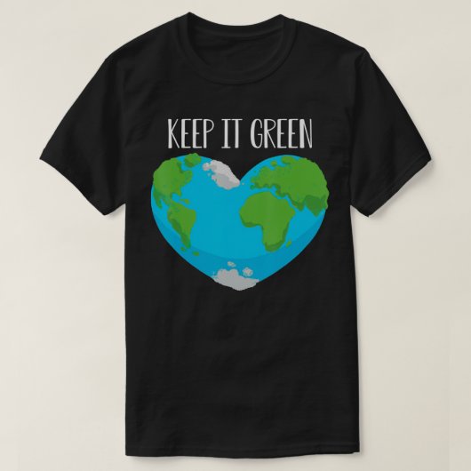 地球保環境地球を緑で救う Tシャツ (デザイン正面)