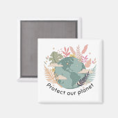 地球保護の日 – Earth Day (Cartoon texture) マグネット (正面/裏面)