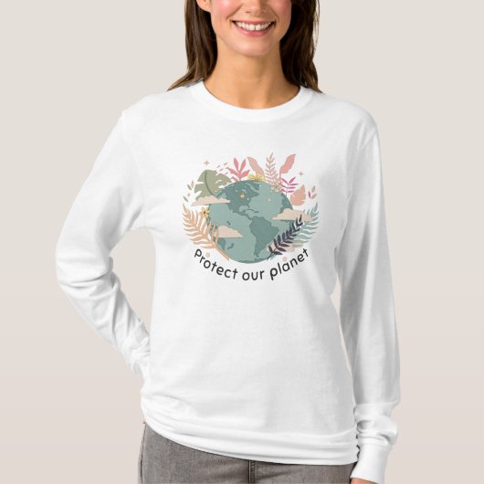 地球保護の日 – Earth Day (Cartoon texture) Tシャツ (正面)