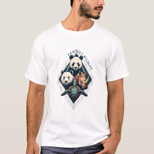 地球保護の生き物:行動への呼び出し Tシャツ (正面)