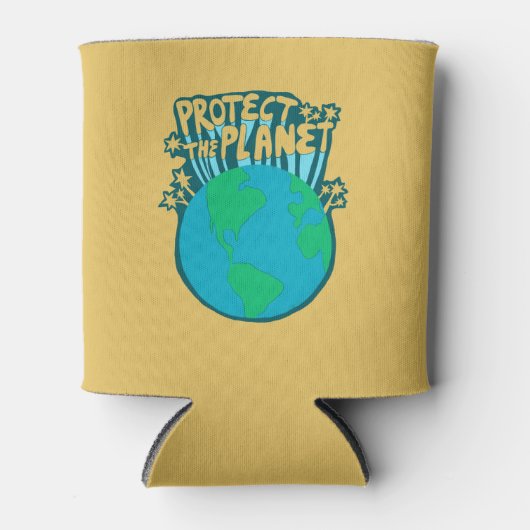 地球保護地球のエコが緑 缶クーラー (正面)