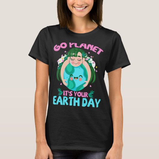 地球保護復元自然惑星環境 Tシャツ (正面)