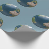 地球儀のカスタマイズ可能な背景 ラッピングペーパー (角)
