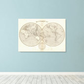 地球儀の地図 キャンバスプリント (インサイチュ (ウッドフロア))