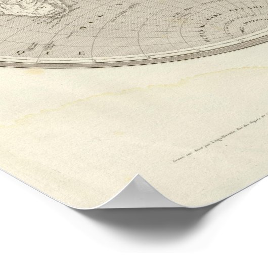 地球儀の地図 ポスター (角)