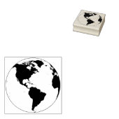地球儀は世界的な印象を持つ ラバースタンプ (押印)