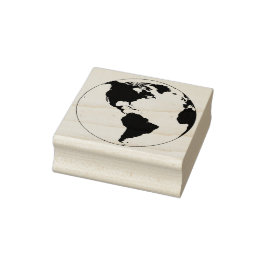 地球儀は世界的な印象を持つ ラバースタンプ