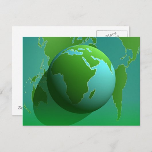 地球儀 ポストカード (正面/裏面)