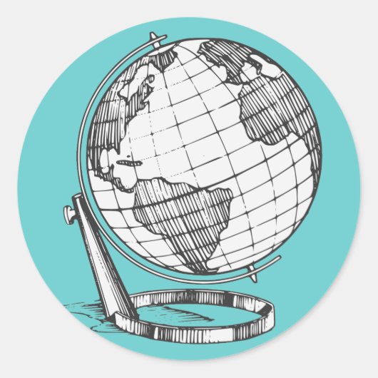 地球儀 ラウンドシール (正面)