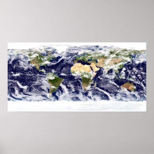 地球全体の真のカラー画像 ポスター (正面)