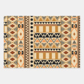 地球初期の色の民族部族パターン ラッピングペーパーシート (正面3)