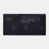 地球地図地球の都市の夜のライト。 デスクマット (正面)