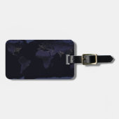 地球地図地球の都市の夜のライト。 ラゲッジタグ (正面横)