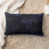 地球地図地球の都市の夜のライト。 ランバークッション (ブランケット)