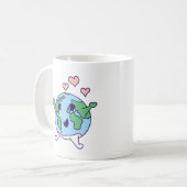 地球型のコーヒーカップに愛を込めて コーヒーマグカップ (正面左)