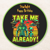 地球外の世界へ旅今! ラウンドペーパーコースター (正面)